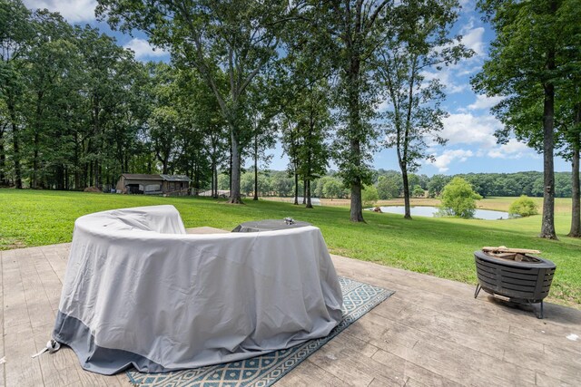 1640 Eno Rd, Dickson, TN 37055 - view of patio featuring a water view