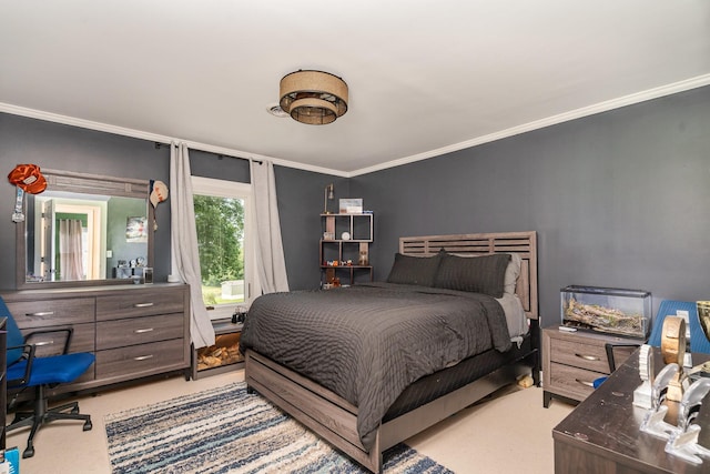 1640 Eno Rd, Dickson, TN 37055 - bedroom featuring ornamental molding, light carpet, and an office area