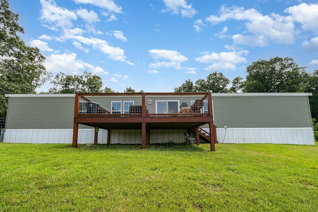 1640 Eno Rd, Dickson, TN 37055 - back of property with a deck and a lawn