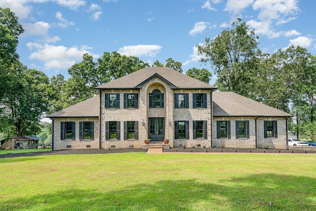 1640 Eno Rd, Dickson, TN 37055 - view of front of home with crawl space, a front yard, and brick siding