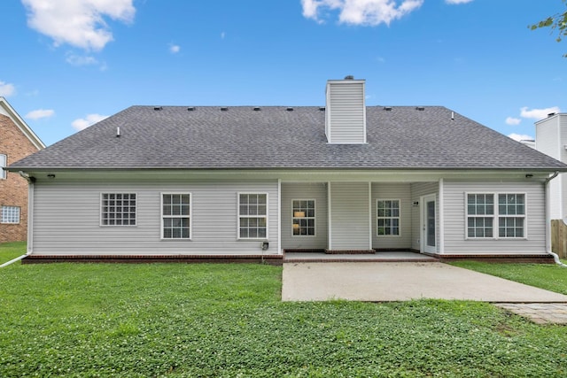 4613 Scottish Dr, Murfreesboro, TN 37128 - rear view of property with a patio area, a lawn, and a chimney