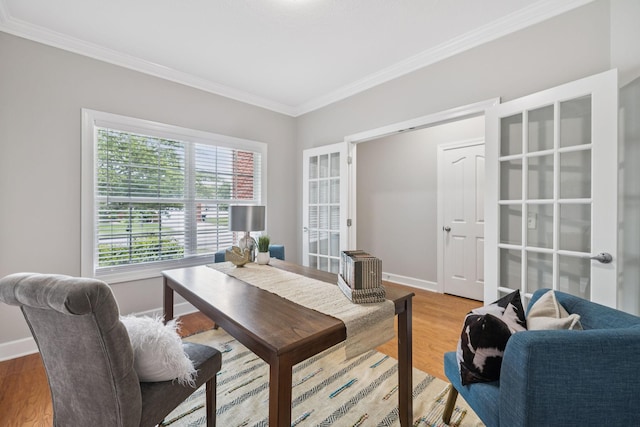 4613 Scottish Dr, Murfreesboro, TN 37128 - office with french doors, crown molding, and light wood finished floors