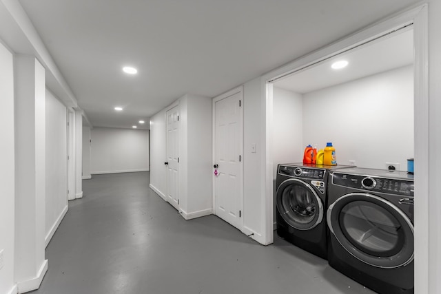 3211 Mayer Ln, Nashville, TN 37218 - washroom with independent washer and dryer and recessed lighting