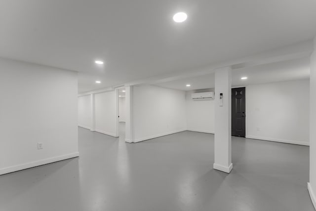 3211 Mayer Ln, Nashville, TN 37218 - finished basement with a wall mounted AC and recessed lighting