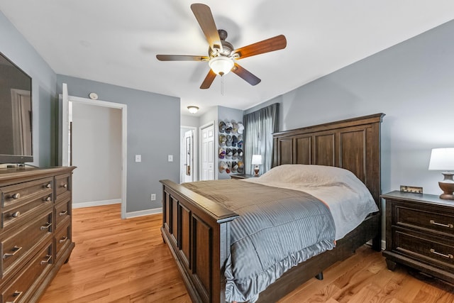 216 Desperado Ave, Pulaski, TN 38478 - bedroom with light wood-type flooring, a closet, and a ceiling fan
