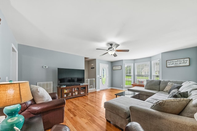 216 Desperado Ave, Pulaski, TN 38478 - living room featuring a ceiling fan and light wood-style flooring