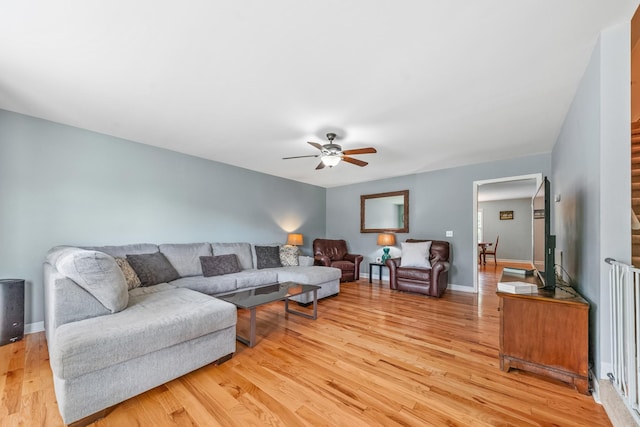 216 Desperado Ave, Pulaski, TN 38478 - living room with a ceiling fan and light wood finished floors