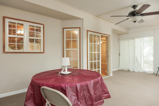 140 Janes Way NE, Cleveland, TN 37323 - dining room featuring carpet floors and a ceiling fan