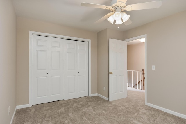 140 Janes Way NE, Cleveland, TN 37323 - unfurnished bedroom with carpet flooring, a closet, and a ceiling fan