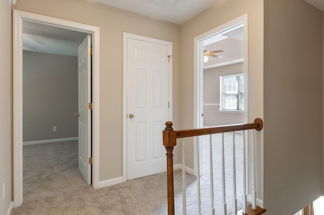 140 Janes Way NE, Cleveland, TN 37323 - hall featuring light carpet and an upstairs landing