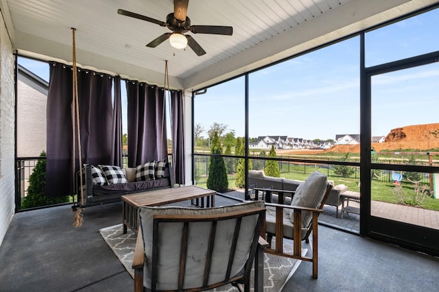 5726 Bridgemore Blvd, Murfreesboro, TN 37129 - sunroom / solarium with ceiling fan, outdoor lounge area, and plenty of natural light