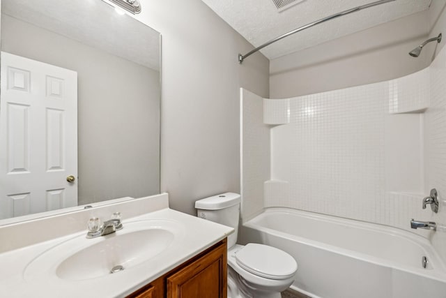 5428 Cedar Ash Xing, Antioch, TN 37013 - bathroom featuring vanity,  shower combination, and a textured ceiling