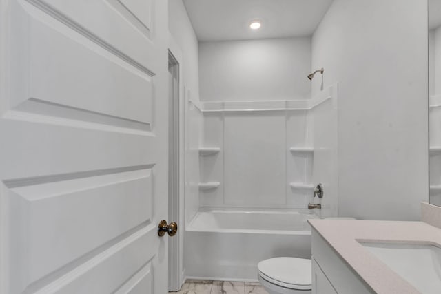 510 Hinton St, Lebanon, TN 37090 - bathroom with vanity, marble finish flooring,  shower combination, and recessed lighting