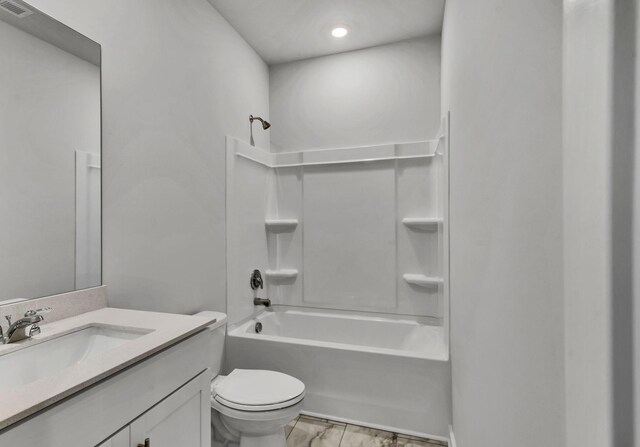 510 Hinton St, Lebanon, TN 37090 - bathroom featuring marble finish floors, vanity, shower / bathtub combination, and recessed lighting