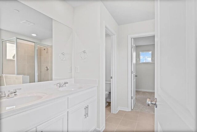 2502 Beverly Gail Rd, Pleasant View, TN 37146 - bathroom featuring double vanity, a shower stall, and tile patterned floors