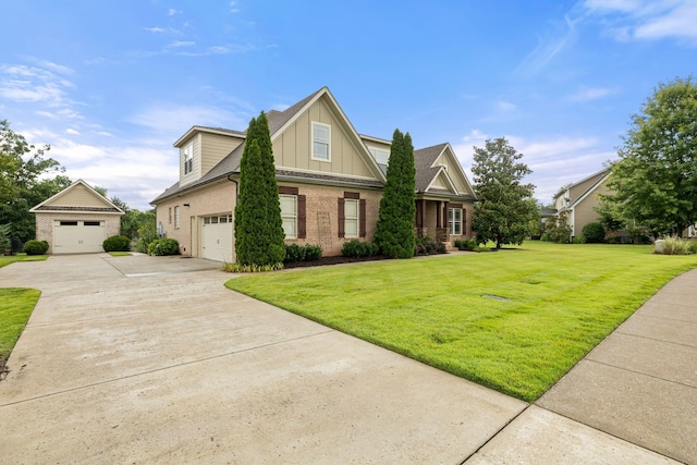 1118 Averwater Run, Murfreesboro, TN 37128 - craftsman inspired home featuring board and batten siding, brick siding, a front lawn, and driveway