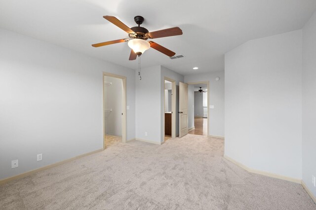 1118 Averwater Run, Murfreesboro, TN 37128 - spare room featuring a ceiling fan, light carpet, and recessed lighting