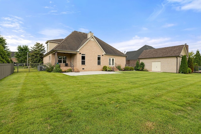 1118 Averwater Run, Murfreesboro, TN 37128 - rear view of property with a chimney, a patio area, brick siding, and a gate
