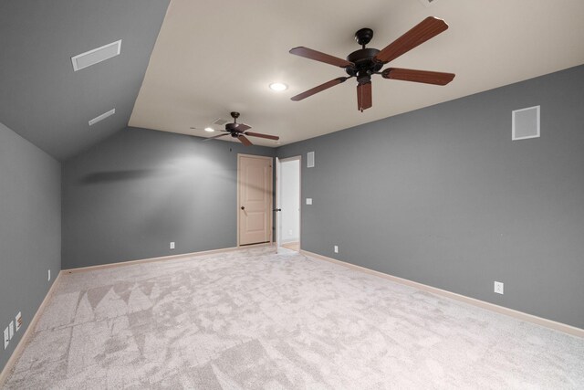 1118 Averwater Run, Murfreesboro, TN 37128 - carpeted spare room featuring a ceiling fan, recessed lighting, and lofted ceiling
