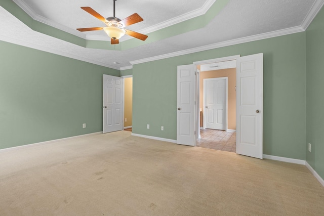 225 Cobblestone Lndg, Mount Juliet, TN 37122 - unfurnished bedroom with a raised ceiling, carpet flooring, ornamental molding, and a ceiling fan