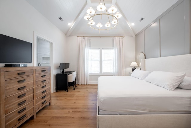 1015 Amelia Ct, Chattanooga, TN 37412 - bedroom featuring a chandelier, light wood finished floors, and an office area