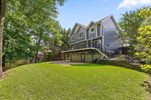 715 Forest Ave, Chattanooga, TN 37405 - back of house with stairs, a garage, and a deck