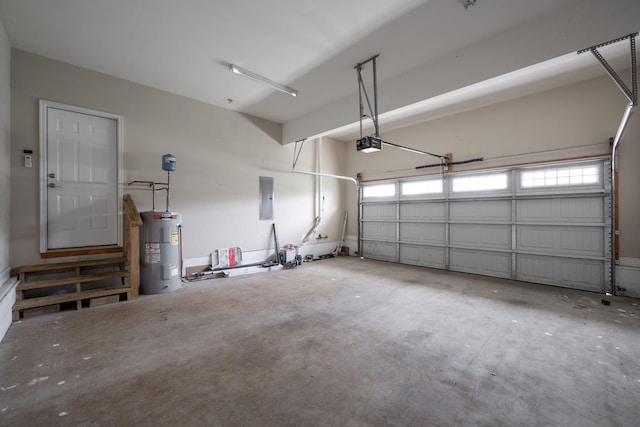 8539 Lexie Ln, Ooltewah, TN 37363 - garage with electric water heater, electric panel, and a garage door opener