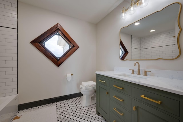 414 W College St, Dickson, TN 37055 - full bathroom featuring vanity and recessed lighting