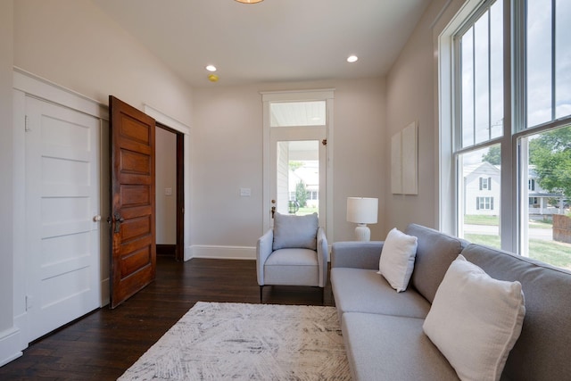 414 W College St, Dickson, TN 37055 - living room with healthy amount of natural light, dark wood-type flooring, and recessed lighting