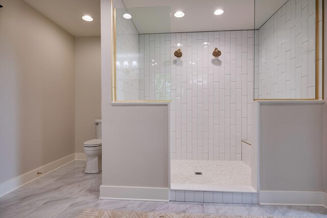 414 W College St, Dickson, TN 37055 - bathroom featuring a walk in shower and recessed lighting