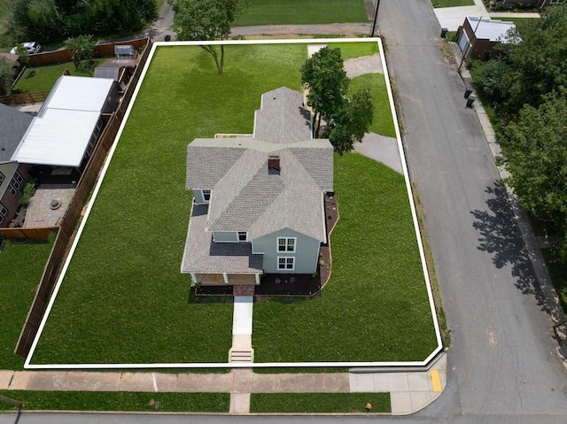 414 W College St, Dickson, TN 37055 - aerial view of property and surrounding area with property boundaries highlighted
