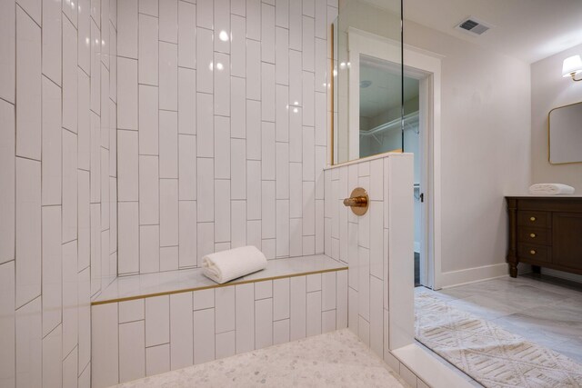 414 W College St, Dickson, TN 37055 - bathroom with vanity and a tile shower