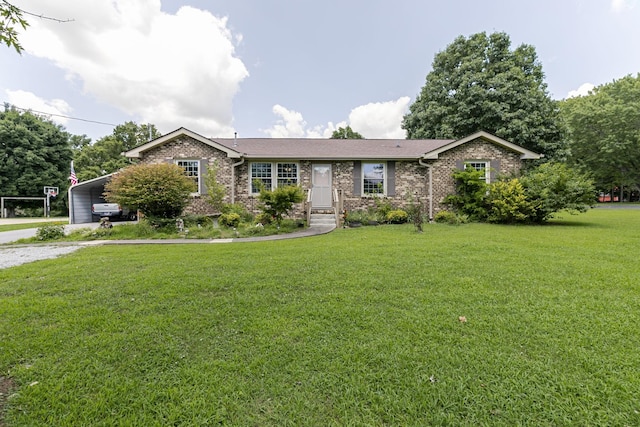 2802 Canterbury Dr, Springfield, TN 37172 - ranch-style house with a front lawn, brick siding, and driveway