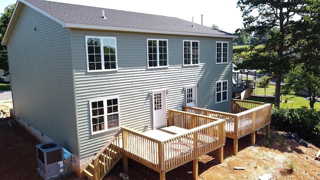 305 Towles Ave Unit A, Mcminnville, TN 37110 - rear view of house featuring crawl space, a wooden deck, and stairway