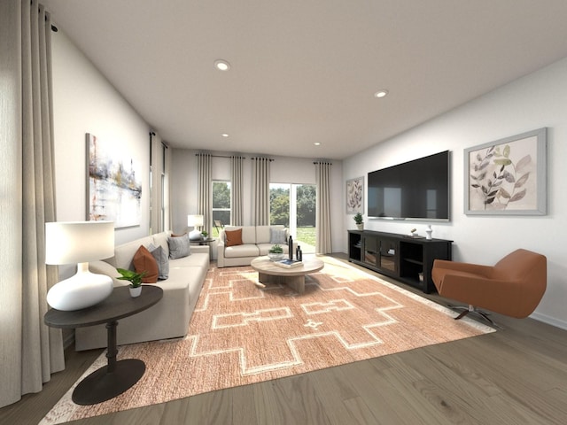 1521 Bear Branch Trce, Columbia, TN 38401 - living room featuring wood finished floors and recessed lighting