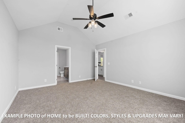 1988 Flats Rd, Cunningham, TN 37052 - unfurnished bedroom featuring carpet, lofted ceiling, and connected bathroom