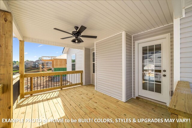 1988 Flats Rd, Cunningham, TN 37052 - wooden terrace featuring a ceiling fan