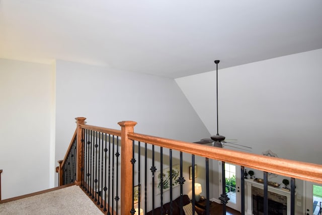 216 Honeysuckle Ln, Lebanon, TN 37087 - hall featuring lofted ceiling and carpet flooring