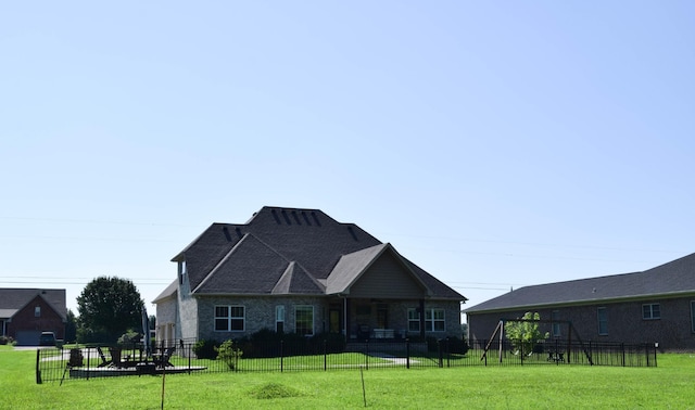 216 Honeysuckle Ln, Lebanon, TN 37087 - rear view of house with brick siding
