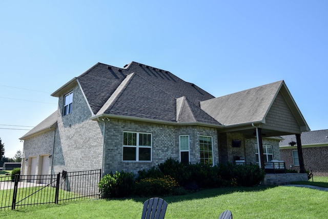 216 Honeysuckle Ln, Lebanon, TN 37087 - french country style house with a shingled roof, brick siding, a porch, and concrete driveway