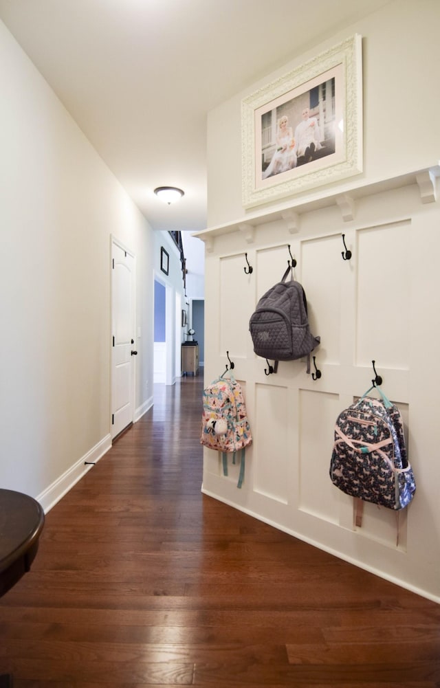 216 Honeysuckle Ln, Lebanon, TN 37087 - mudroom featuring dark wood-type flooring and baseboards