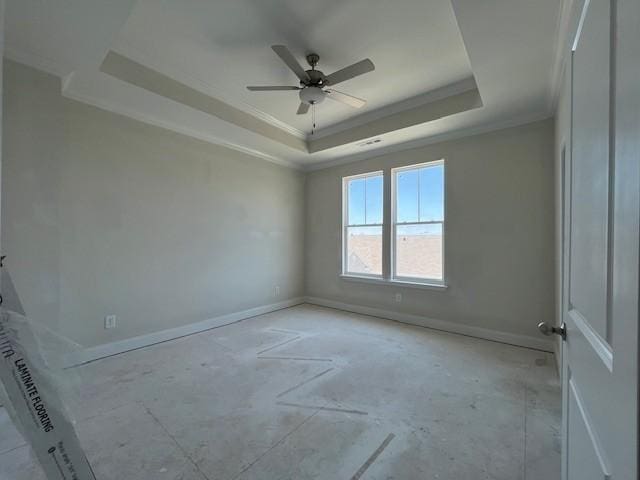 254 Savoy Loop, Nolensville, TN 37135 - unfurnished room with a tray ceiling, crown molding, and a ceiling fan