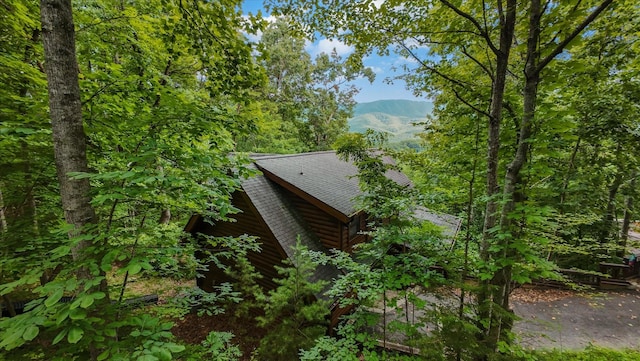 945 Scenic Trl, Gatlinburg, TN 37738 - view of home's exterior with a shingled roof and a mountain view