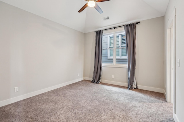 1605 Stokes Ln Unit A, Nashville, TN 37215 - spare room featuring vaulted ceiling, carpet, and a ceiling fan