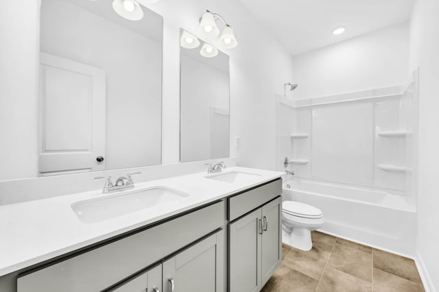 1234 English Oak Dr, Clarksville, TN 37043 - bathroom featuring double vanity,  shower combination, and tile patterned flooring