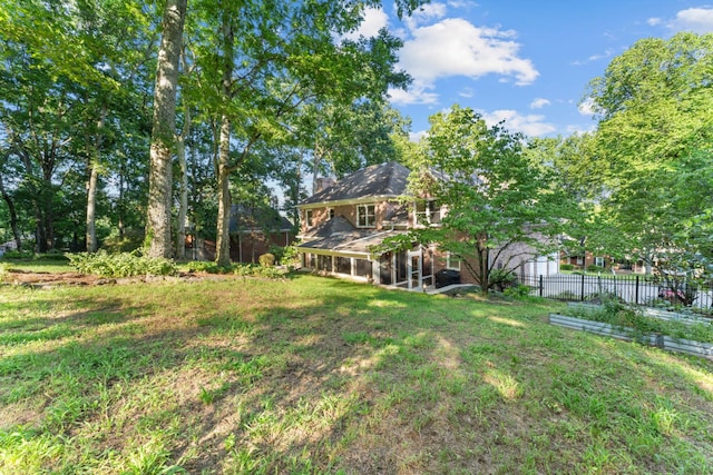 162 N Berwick Ln, Franklin, TN 37069 - view of yard featuring a sunroom