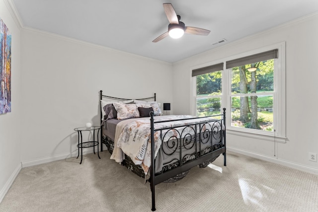 162 N Berwick Ln, Franklin, TN 37069 - bedroom with carpet, crown molding, and ceiling fan