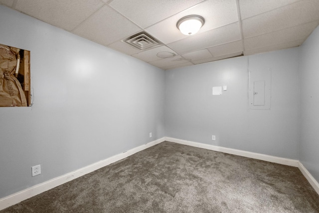 3158 Whitetail Dr, Clarksville, TN 37043 - empty room featuring a drop ceiling and dark carpet