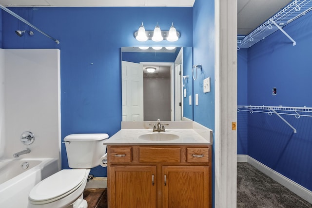 3158 Whitetail Dr, Clarksville, TN 37043 - bathroom with vanity, shower / bathtub combination, and a spacious closet