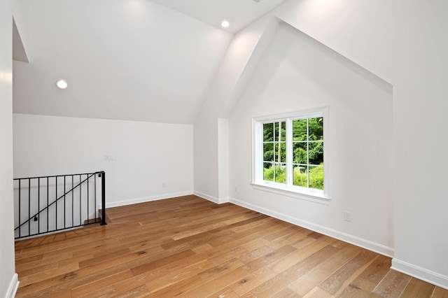 928 Harbor Pointe Dr, Silver Point, TN 38582 - additional living space featuring light wood finished floors, vaulted ceiling, and recessed lighting
